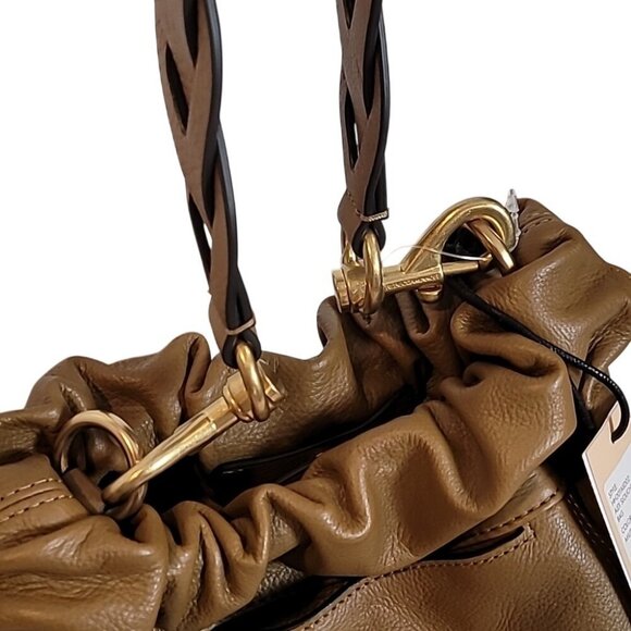 NWT - Rebecca Minkoff - Alex Slouchy Leather Shoulder Bag - Military - Tan - Picture 10 of 16